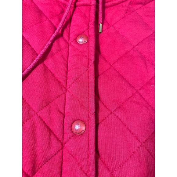 Lauren Ralph Lauren Women’s Large Red Quilted Barn Jacket Button/Zip Front Warm - Picture 12 of 12
